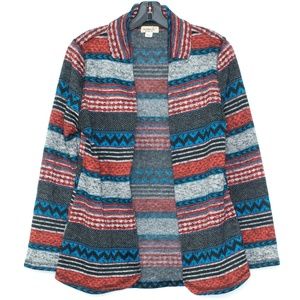 One World Cardigan Sweater Open Front Small L1